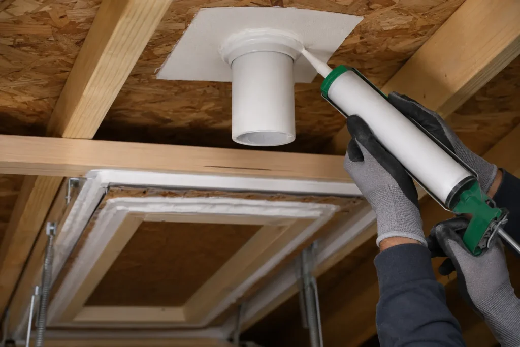 Air sealing around an attic penetration and hatch