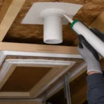 Air sealing around an attic penetration and hatch