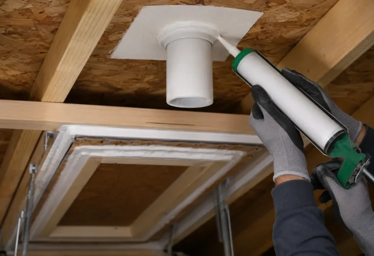Air sealing around an attic penetration and hatch