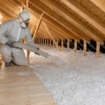 Professional blown-in attic insulation installation