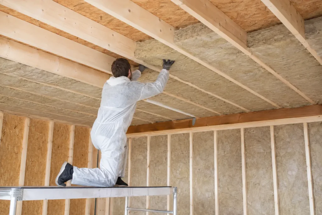 Garage ceiling insulation installation