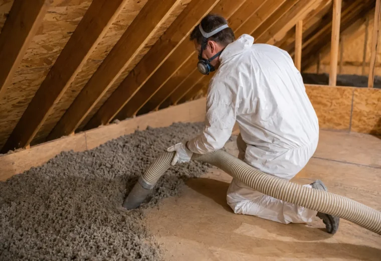 Old attic insulation removal