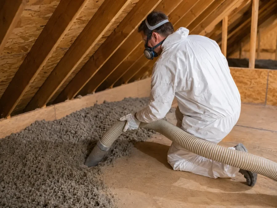 Old attic insulation removal