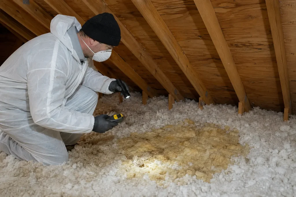 Assessment of leak-damaged attic insulation