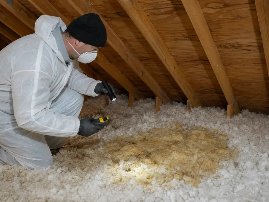 Assessment of leak-damaged attic insulation